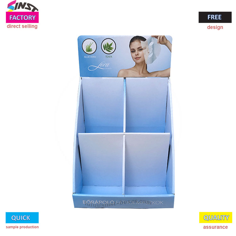 4 Pocket Facial Mask Cardboard Countertop Display Stand
